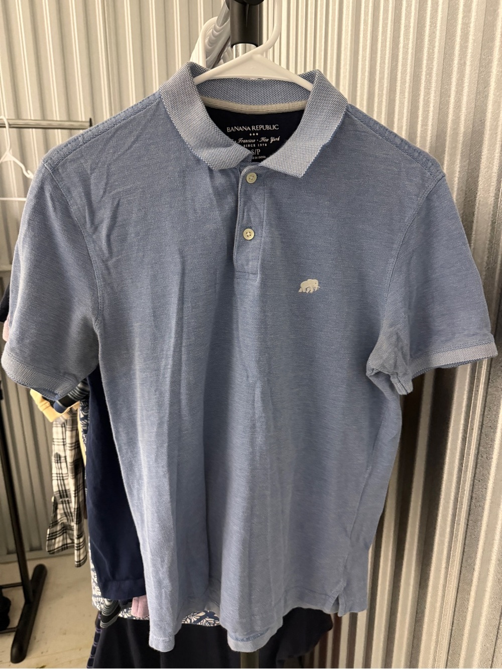 Banana Republic Men’s Pale Blue Polo with Embroidered Logo